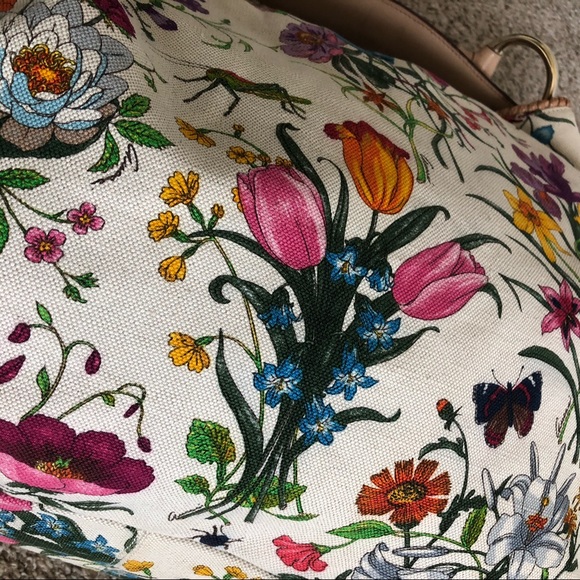 Authentic Gucci Floral Horsebit Hobo Bag Large - Picture 4 of 14